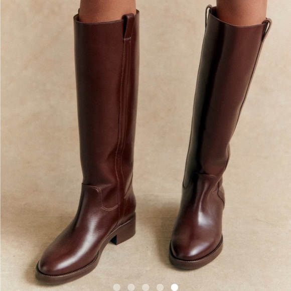 Sezane Shoes - Sezane Bridget Knee Boots Glossy Chocolate - Size 11